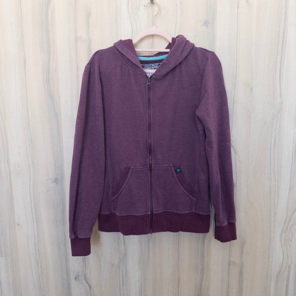 PACT Womens Hoodie M Maroon Organic Cotton Full Zip Sustainable Athleisure